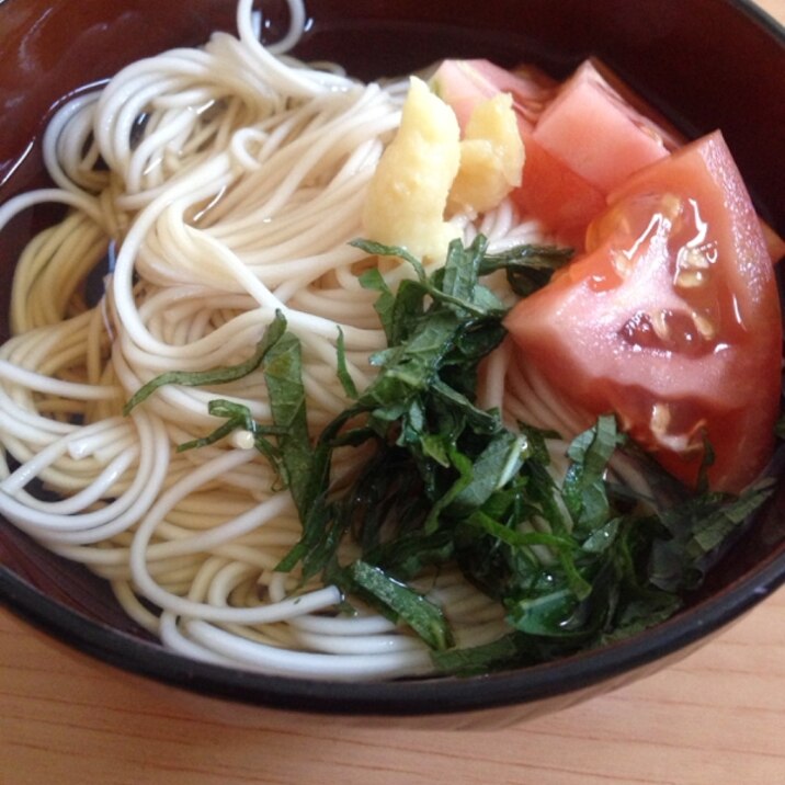 ツナ缶の油で☆トマト素麺(*^^*)☆